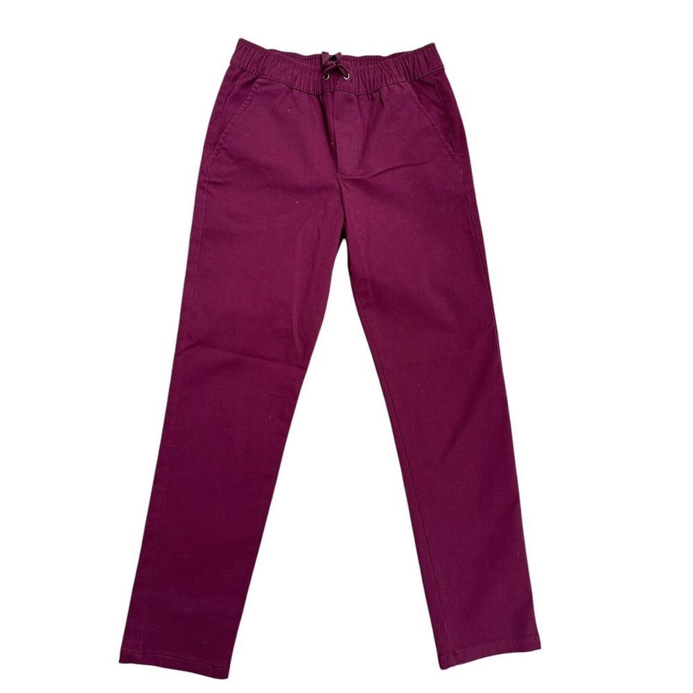 NWT Janie and Jack Boys Burgundy Tapered Pants 100% Cotton‎ Twill, Size 8T